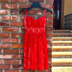 Red lace dress